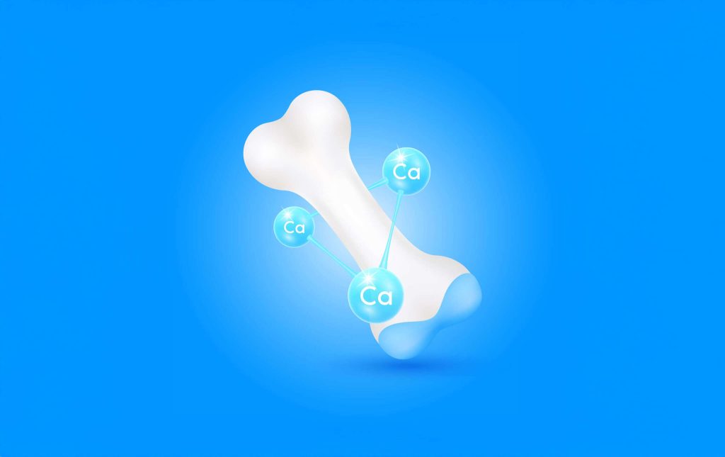 obraz prezentujący kość otoczoną wapniem